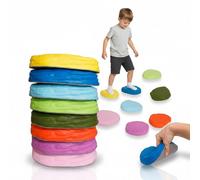 alldoro 60800 Pierres d'équilibre souples 8 marches en mousse souple pour enfants à partir de 3 ans 18 x 15 cm Multicolore