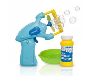 alldoro Pistolet à Bulles de Savon avec hélice, Bubble Gun à Ventilateur | jouet à bulles pour enfants dès 3 ans, avec 60 ml de liquide, pour le jardin, le parc et les anniversaires en plein air