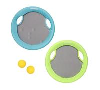 alldoro Set Beach-Ball & Disque 2 en 1, 2 Raquettes Ø 40 cm & 2 balles | jeu de lancer d'extérieur, set de beach-ball à filet tendu, dès 5 ans, pour le jardin, la plage & la piscine