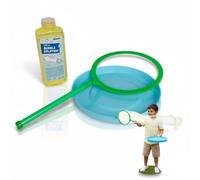 alldoro Set Bulles Géantes pour Enfants, Baguette XXL avec Anneau | 280 ml de liquide à bulles & plateau inclus, grandes bulles en soufflant ou en balançant, pour jardin, parc & fête