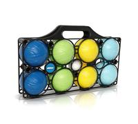 alldoro 60044 Jeu de Boules pour Enfants, 9 pcs - Plastique - 8 Boules, Boule de But et Valise, pour l'extérieur, 8 cm, Multicolore