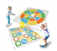 alldoro XXL Kick & Darts 2 en 1, Jeu de Lancer 160 x 160 cm, extérieur | jeu de sol intérieur avec 2 tapis, 12 sacs de lancer, 4 catapultes & sac de transport, pour enfants dès 3 ans