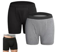 Alldry Sous-vêtement pour homme, anti-fuite, réutilisable, en coton ultra absorbant pour les personnes âgées, 2 pièces - B, M