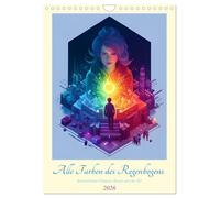 Alle Farben des Regenbogens (Wandkalender 2026 DIN A4 hoch), CALVENDO Monatskalender: Kunterbunte Fantasy-Kunst aus der KI