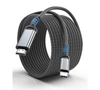 ALLEASA Câble USB C vers HDMI de 3 m 4K, fiches dorées anti-interférences, cordon en aluminium de type C vers HDMI, compatible Thunderbolt 3 et 4 pour MacBook, iMac, iPad Pro, Galaxy, Surface, Dell,