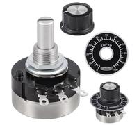 ALLECIN 2 Pièces RV24YN20S 2K Ohm Potentiomètre à Film de Carbone à un Tour B202 Potentiometre Rotatif à Cône 3 Bornes Potentiomètres Rotatifs avec Bouton A03 et Cadran