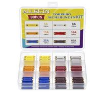 ALLECIN 6 Valeurs Fusible Torpille Voiture 5A 8A 10A 16A 25A 40A Kit de Fusibles Stéatite Torpedo Continentaux Fuse pour Voitures Anciennes (Paquet de 90 pièces)
