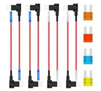ALLECIN 8 Pièces Porte Fusible Voiture Micro2 Adaptateur 12V Add A Circuit Fuse Adapter Porte-fusible avec Fusibles Lame MICRO2 5A 10A 15A 20A pour Auto