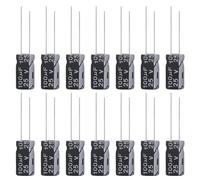 ALLECIN Condensateur 100uF 25V Condensateurs Électrolytiques Aluminium 100μF 25Volts 6x12MM Electrolytic Capacitor 100 uF MFD 105°C (Paquet de 15 Pièces)