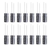 ALLECIN Condensateur 10uF 25V Condensateurs Électrolytiques Aluminium 10μF 25Volts 5x11MM Electrolytic Capacitor 10 uF MFD 105°C (Paquet de 15 Pièces)