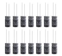 ALLECIN Condensateur 22uF 25V Condensateurs Électrolytiques Aluminium 22μF 25Volts 5x11MM Electrolytic Capacitor 22 uF MFD 105°C (Paquet de 15 Pièces)