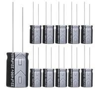 ALLECIN Condensateur 22uF 450V Condensateurs Électrolytiques Aluminium 22μF 450Volts 16x25MM Electrolytic Capacitor 22 uF MFD 105°C (Paquet de 10 Pièces)