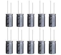ALLECIN Condensateur 4700uF 16V Condensateurs Électrolytiques Aluminium 4700μF 16Volts 13x25MM Electrolytic Capacitor 4700 uF MFD 105°C (Paquet de 10 Pièces)