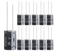 ALLECIN Condensateur 4700uF 25V Condensateurs Électrolytiques Aluminium 4700μF 25Volts 13x25MM Electrolytic Capacitor 4700 uF MFD 105°C (Paquet de 10 Pièces)
