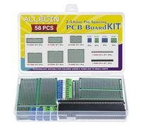 ALLECIN PCB Carte de Circuit Imprimé Kit 20Pcs Pcb Board Double Prototype Face 20Pcs Connecteur Mâle et Femelle à 40 Broches 2,54MM 18Pcs 2 3 Broches Bornier à Visser pour Soudage DIY (58Pièces)