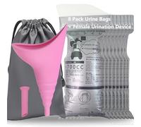 Alled Urine Jetables avec Dispositif D'urination Féminin, 700ml Sacs D'urine Pipi et Entonnoir Urinoir Femme pour Hommes Enfants Femmes Patients et Enceintes Alité Assis Debout Vomi Sac