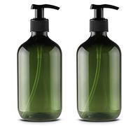 Alledomain Lot de 2 Flacons Vides Rechargeables en Plastique Pour 500 ML, Vert