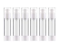 Alledomain Lot de 6 flacons à pompe sans air de 50 ml | Flacons vides et rechargeables à pompe de voyage pour fond de teint, essence, lotion