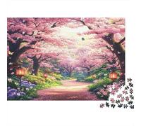 Allée de Sakura Puzzle 1000 Pièces Adulte en Carton Recyclé, Jeu De Puzzle À Assembler Soi-même Sakuradéfi Entre Amis pour Un Moment De Complicité, Étoile du Cade