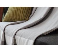 Allée Déco Grand Plaid, jeté de canapé ou Couvre lit Couleur Gris Perle | Très Doux, Fait Main et 100% Coton | Taille XXL 150x250, boutis, Dessus ou protège Fauteuil | Tissage Chevron