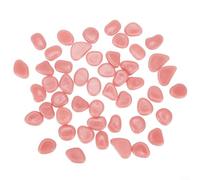 Allée extérieure pour aquarium - Galets décoratifs pour allée de jardin, paysage, aménagement paysager avec effet lumineux chargé à l'énergie solaire (rose)