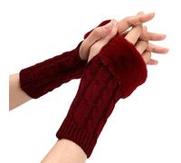 Allegorly Gants En Tricoté Arm Femme Bras Chauds Gants Manchettes En Tricot Femme Tricotée Chauds Pour Coude Mitaines Longues Sans Doigts Avec Trou Pouce Pour Sports Plein Air