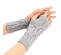 Allegorly Manchettes En Tricot Gants Femme Bras Chauds Gants En Tricoté Arm Femme Sans Doigts Avec Trou Pouce Élégants Extensible Longs Chauffe-Bras Unisexe
