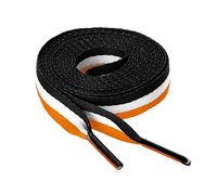 Allegra K 2 paires de lacets plats en toile à rayures plusieurs couleurs Noir Blanc Orange 110cm/43.31"