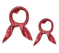 Allegra K 2 pièces 50 cm femmes Satin imprimé carré foulard cheveux enveloppement cou écharpe Rouge 50 * 50cm/19.69 * 19.69"(L*W)