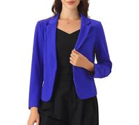 Allegra K Blazer Court Femme Ouvert sur Le Devant Veste d'affaires Décontractée Veste de Costume de Travail Bleu Royal XL