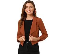 Allegra K Blazer Court Femme Veste Cintré Col Revers Cranté Devant Ouvert