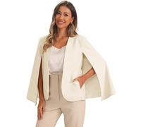 Allegra K Blazer d'affaires Femme à Manches Cape Ouverte sur Le Devant Veste Cape pour Mariage Costume de Bureau Blanc XS