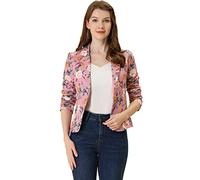 Allegra K Blazer Femme Imprimé Florale Ouvert sur Le Devant Veste De Costume À Revers Cranté d'affaires Décontractées Rose-Floral S
