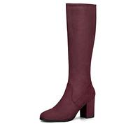 Allegra K Bottes à Hauteur du Genou pour Femmes Burgundy 40