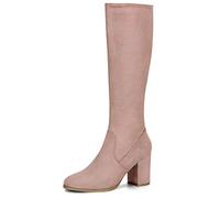 Allegra K Bottes à Hauteur du Genou pour Femmes Dust Rosa 38