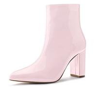 Allegra K Bottes à la Cheville pour Femmes Rose 38.5