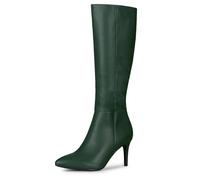 Allegra K Bottes à talons hauts à bout pointu pour femme, vert, 39 EU