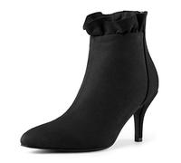 Allegra K Bottes Cheville à Bout Pointu et Talon Aiguille pour Femme Noir 38.5