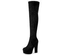 Allegra K Bottes compensée compensées Femmes Semelles compensées Noir 38