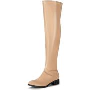 Allegra K Bottes Hautes à Bout Rond pour Femmes Nu 37.5