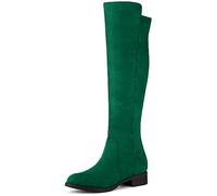 Allegra K Bottes hauteur genou à talons épais et fermeture éclair latérale pour femmes Vert 42