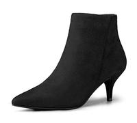 Allegra K Bottines à bout pointu et fermeture éclair à talon aiguille pour femme, Noir, 40 EU