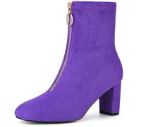 Allegra K Bottines à talons Gros pour femmes Mauve 40