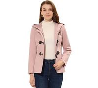 Allegra K Caban à capuche court pour femmes avec fermeture à glissière à bascule et poches profondes Costume d'Halloween Rose S