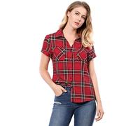Allegra K Chemise boutonnée à Carreaux décontractée pour Femme Rouge S