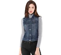 Allegra K Coat Gilet en jean Femme