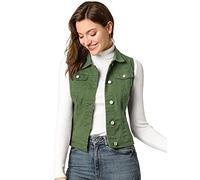 Allegra K Coat Gilet en jean Femme