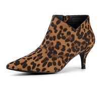 Allegra K Dame Dessus Pointu Chaton Talons Coupé Bottines Brun 38