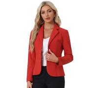 Allegra K Femme Blazer Manches Longues Col Revers Cranté Coupe Ajustée