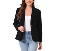 Allegra K Femme Blazer Velours Col Revers Manches Longues Vintage